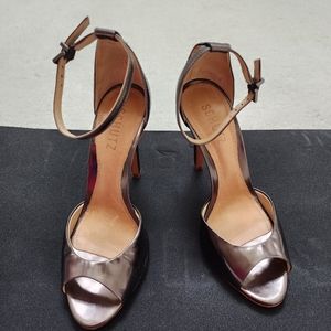Schutz size 6.5B Pewter Sandal Heels